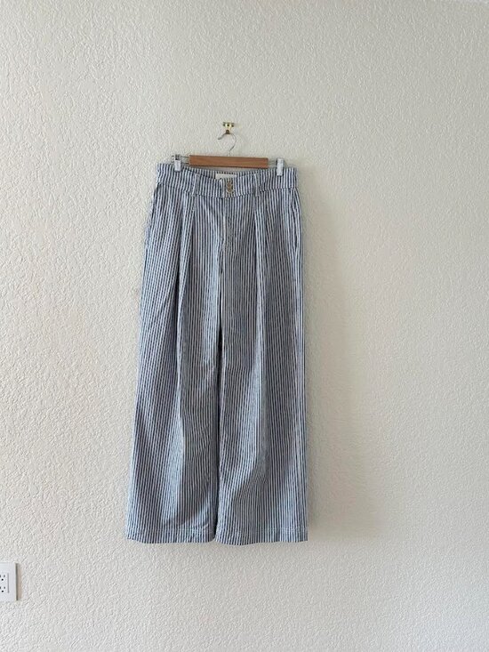 BODEN Brompton Wide leg Trousers Blue Stripe - Picture 9 of 13